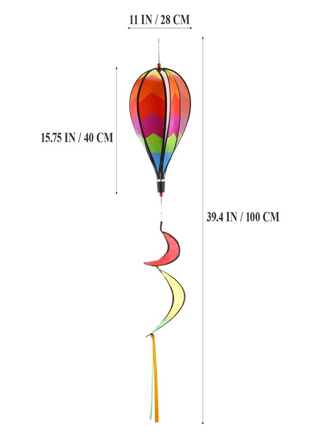 Inoomp 3Pcs Rainbow Hot Air Balloons - Wind Spinner Garden Decor - Spinner Wind Chime Colorful Rotating Windmill for Outdoor Hanging Decoration - Image 4