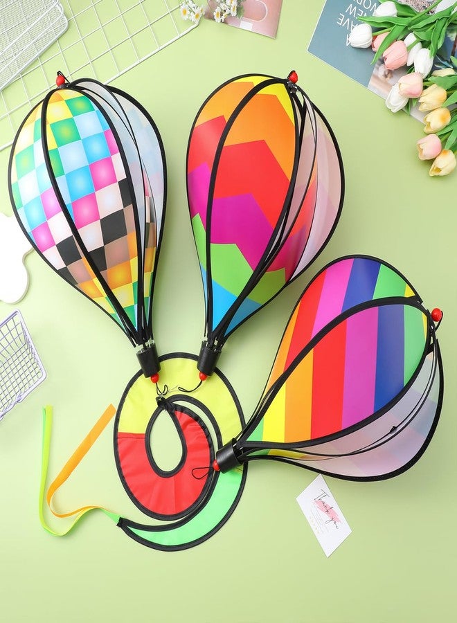 Inoomp 3Pcs Rainbow Hot Air Balloons - Wind Spinner Garden Decor - Spinner Wind Chime Colorful Rotating Windmill for Outdoor Hanging Decoration - Image 5