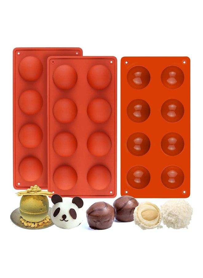 Loquat Silicone Mold/ Bite Sized Chocolate Bombs Mold/ Round Dome Half Sphere Mold for Cake Baking, Jelly, Pudding, Mousse, Ice Cube Tray Red one sizecm - Image 1