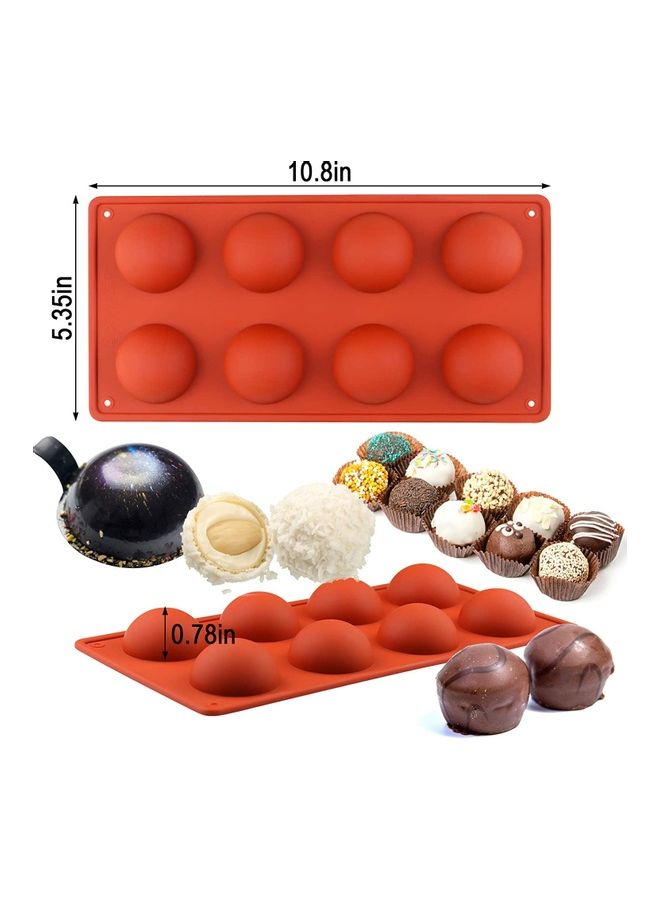 Loquat Silicone Mold/ Bite Sized Chocolate Bombs Mold/ Round Dome Half Sphere Mold for Cake Baking, Jelly, Pudding, Mousse, Ice Cube Tray Red one sizecm - Image 2