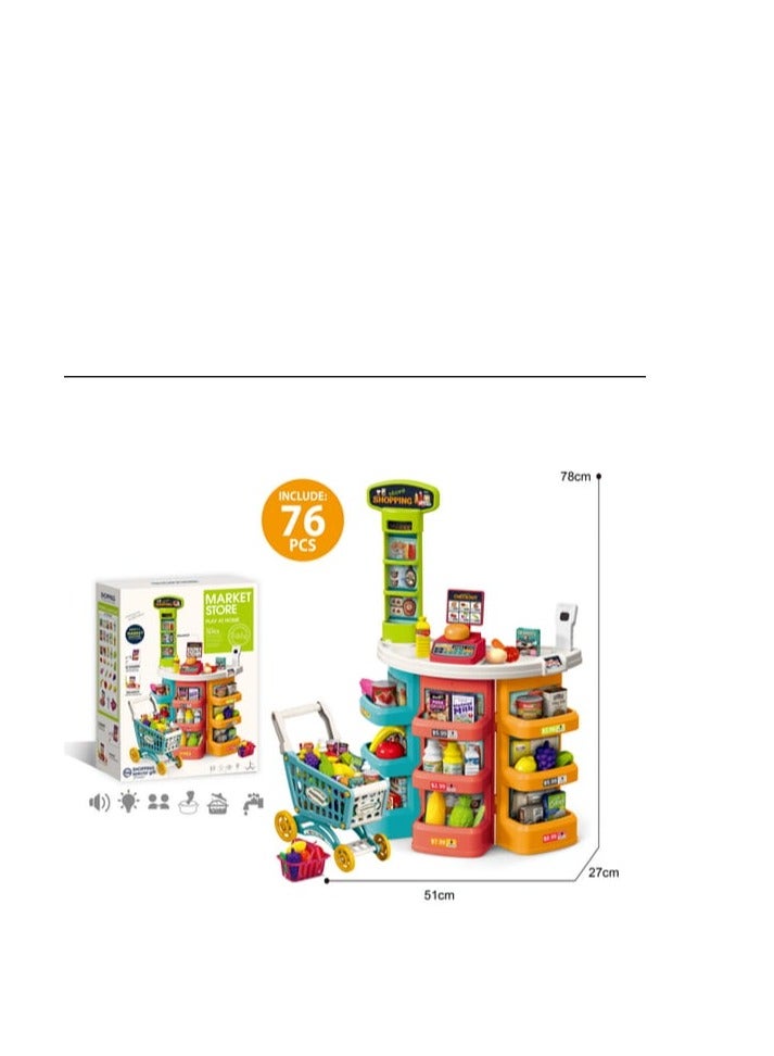 67-piece supermarket playset for kids