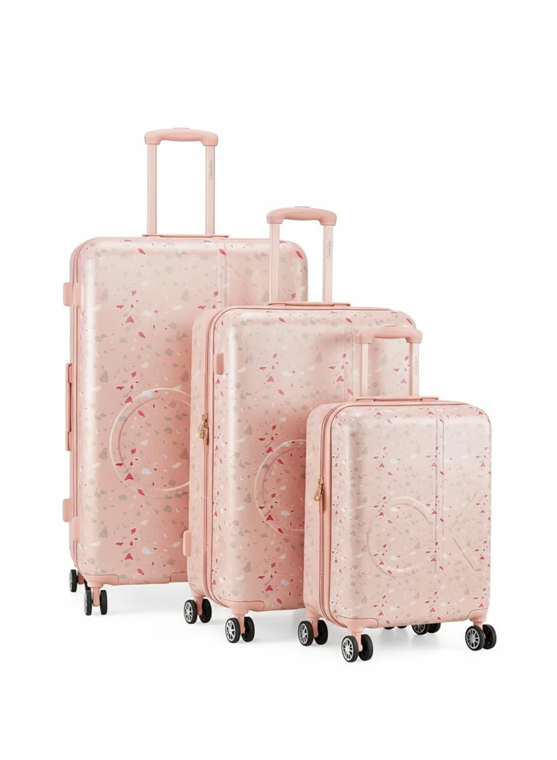 CALVIN KLEIN TERRAZZO ISLAND HS Hardside Spinner Luggage On Wheels, Ultra Lightweight ABS, 4 Double Wheels