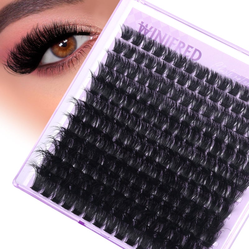 Winifred Lash Clusters Eyelash Extension Thick Volume Individual Lashes 100D Lash Extension 18mm D Curvature Clusters Lashes Mink Lash Cluster DIY Extension Eyelash (180pcs) - Image 1