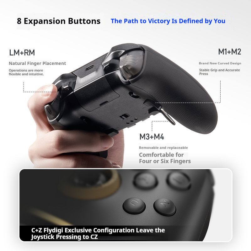Flydigi Vader 5 Pro Wireless Gaming Controller, Power Lever Trigger, for PC Mobile & Tablet, Black - Image 3