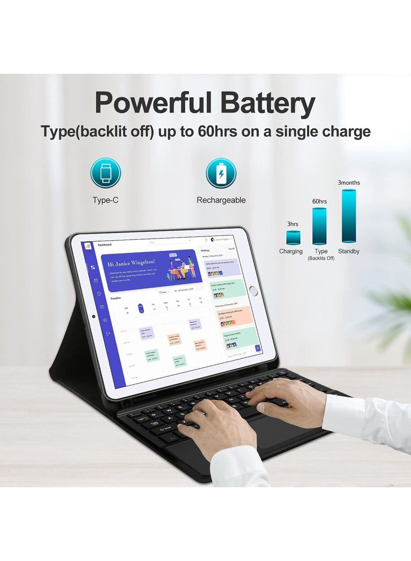 Rock Pow Keyboard Case for Samsung Galaxy Tab S9 FE+ 5G and S9 Plus (12.4-inch) Bluetooth Connection Wireless Keyboard Auto Sleep/Wake Smart Folio with S Pen Holder S9 FE 12.4 Keyboard - Image 4