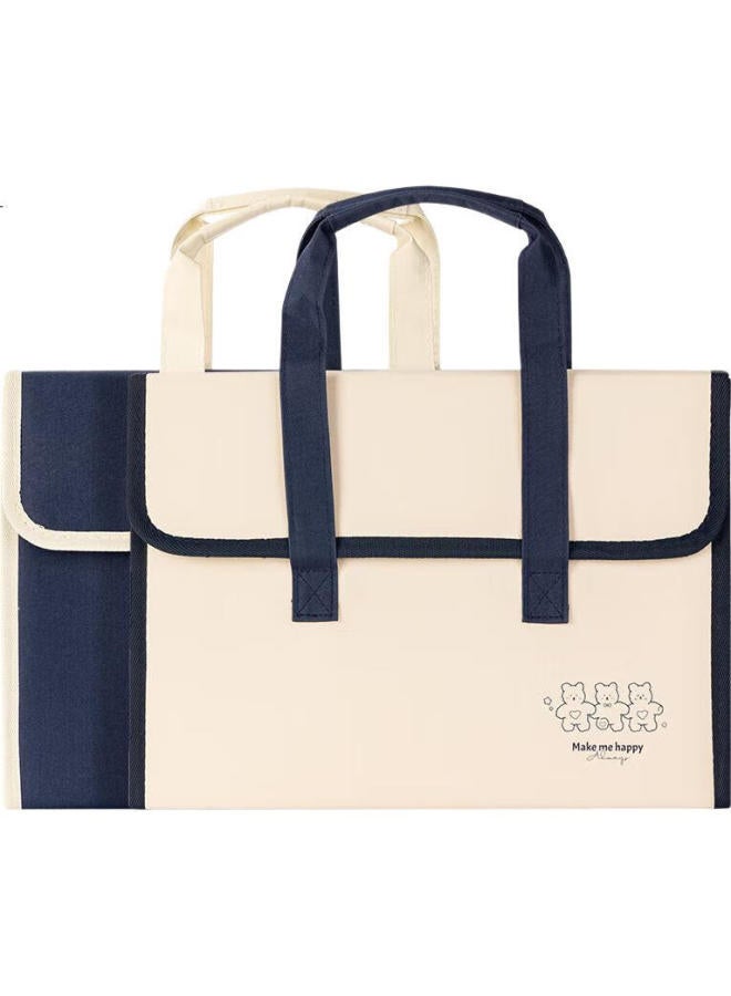 Deli A4/13-Compartment Horizontal Fabric Accordion File Folder, Multi-Layer Document Organizer For Students, Office File Holder, Handbag, Document Case, Random Color, P51 - Image 3