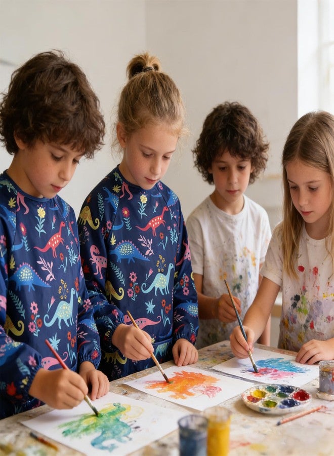 IKAYAS Kids Art Smock, Smocks for Waterproof Long Sleeve Art Smocks for Kids 3-5 (1, ZFKL) - Image 4