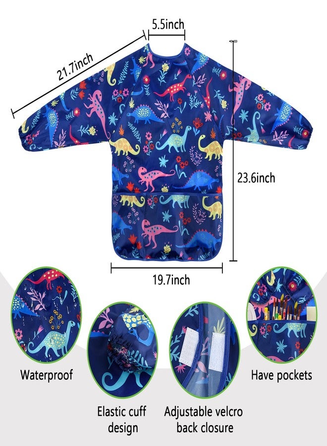 IKAYAS Kids Art Smock, Smocks for Waterproof Long Sleeve Art Smocks for Kids 3-5 (1, ZFKL) - Image 2