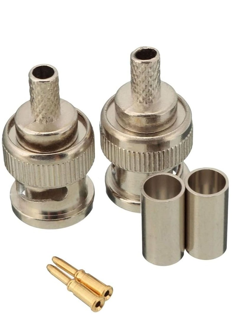 DKURVE® BNC Male Crimp-ON Crimp ON CONNECTORS Plugs RG59 CCTV DVR (10 PACK) - Image 3