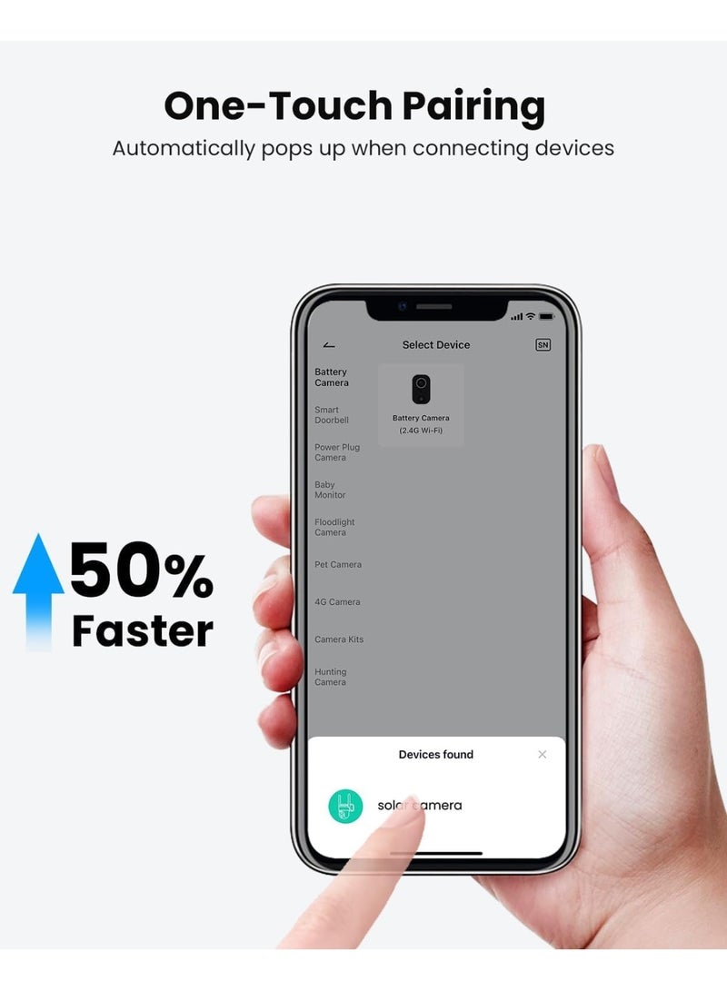 2K Home Security Cameras – 2.4G WiFi Wireless Outdoor Solar/Battery Powered, 360° Viewing, Human Detection, Color Night Vision, Cloud/SD Storage (4-Pack) - Image 5