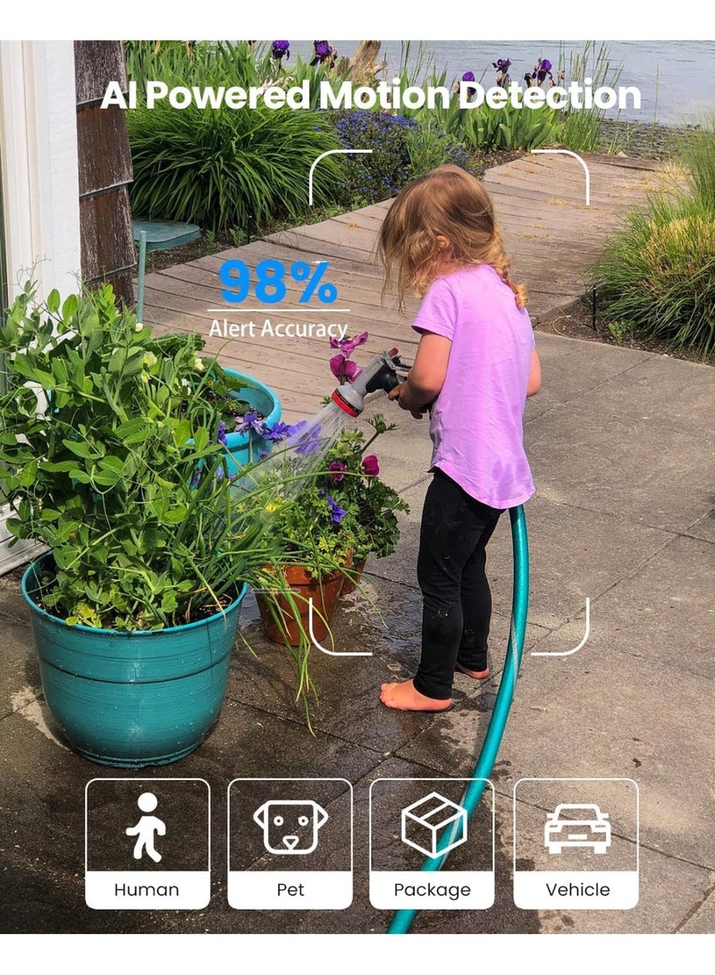 2K Home Security Cameras – 2.4G WiFi Wireless Outdoor Solar/Battery Powered, 360° Viewing, Human Detection, Color Night Vision, Cloud/SD Storage (4-Pack) - Image 4