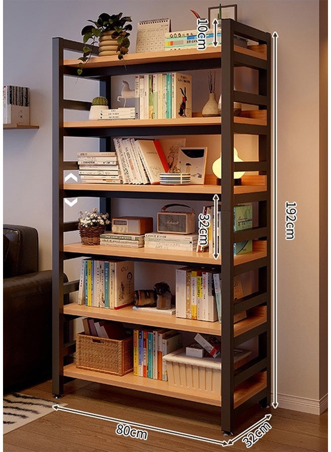 إن كي أكس رف كتب عصري متعدد الوظائف، 6 طبقات، بتصميم جداري وأرضي، 80 سم - Image 2