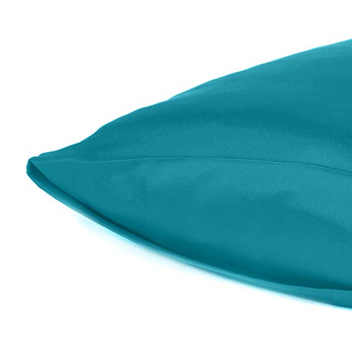 Oussum Satin Silk Pillowcase Cover Soft and Comfortable Hair & Skin Envelop Closure Home Decor Single Pcs with Free Scrunchie (Corsair Blue, Standard Size(20"x26") - Image 4