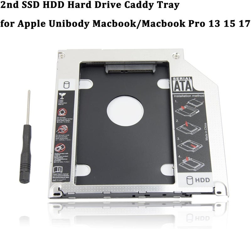 JK Vision Caddy for SSD & HDD for Optical Bay 2nd Hard Drive Caddy, Caddy 9.5mm for Laptop - Image 2