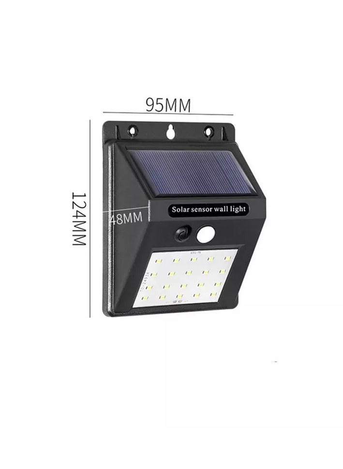 Solar Motion Sensor Wall Light – 20 LED Outdoor Garden Lamp – Waterproof ABS Body Sensing Light – 6000K White – 120×95×50mm - Image 5