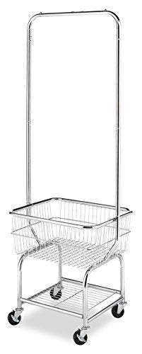 Whitmor Whitmor Commercial Rolling Laundry Butler with Wire Storage Rack 