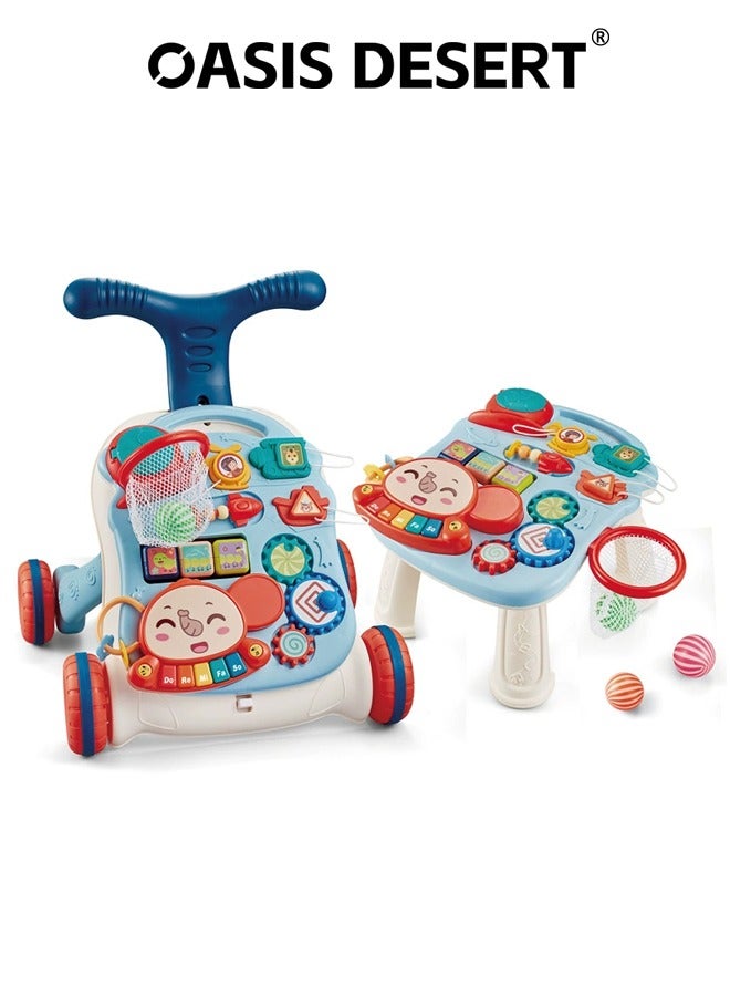 صحراء الواحة 2 في 1 مشاية متعددة الوظائف جالسة عمودية التعليم المبكر مركز نشاط الأطفال التعلم المشاية المتنقلة لعبة تعلم الموسيقى اللعب - Image 1