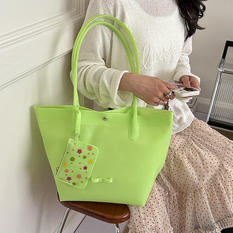 Women's Jelly Tote Bag 2026 New Korean Style Large Capacity Shoulder Bag - Image 1