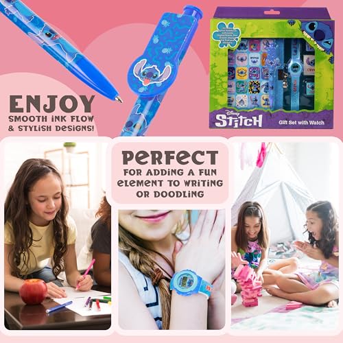 Disney Stitch Digital Watch Journal Diary with Lock for Girls Boys Cute Spiral Notebook Pen Stamp Ink Pad Fun Cute Stuff Gifts for Kids - Image 4