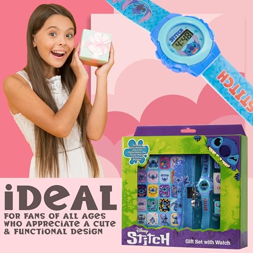 Disney Stitch Digital Watch Journal Diary with Lock for Girls Boys Cute Spiral Notebook Pen Stamp Ink Pad Fun Cute Stuff Gifts for Kids - Image 2