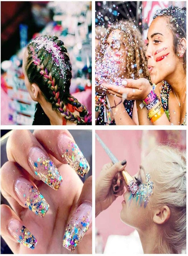 Sethexy 12 Colors Holographic Glitter Salon Manicure Superfine Nails Sequins Mixed Iridescent Paillette for Nails Art (C) - Image 5