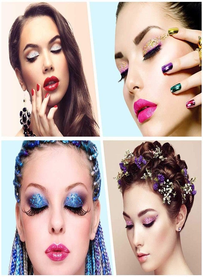Sethexy 12 Colors Holographic Glitter Salon Manicure Superfine Nails Sequins Mixed Iridescent Paillette for Nails Art (C) - Image 4
