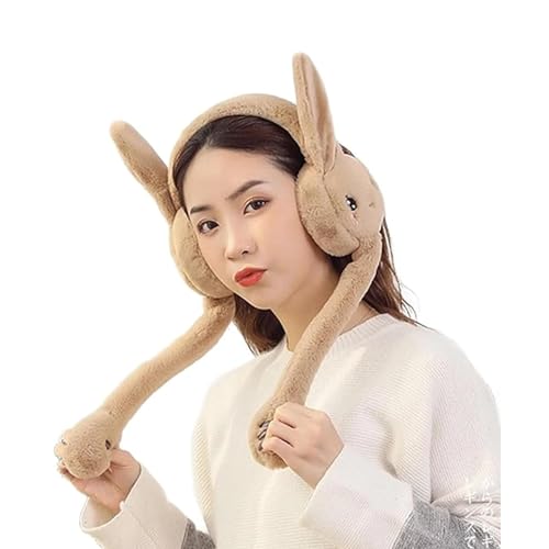 RR DESIGN Earmuffs Cute Plush Animal Ear Warmers for Women & Girls | Fluffy Furry Ear Muffs for Winter | Fluffy Furry Ear Muffs | Adorable Bunny Fluffy Ear Warmers (Brown) - Image 1