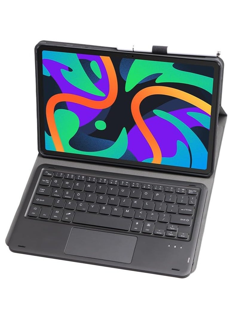 لوحة مفاتيح تعمل بالبلوتوث ومزودة بشاشة تعمل باللمس، متوافقة مع Lenovo Tab M11 بحجم 11 بوصة (نموذجا TB-330FU/TB-331FC). تحتوي هذه الحافظة على حامل قلم وتوفر حماية لجهاز التابلت Tab M11. - Image 1