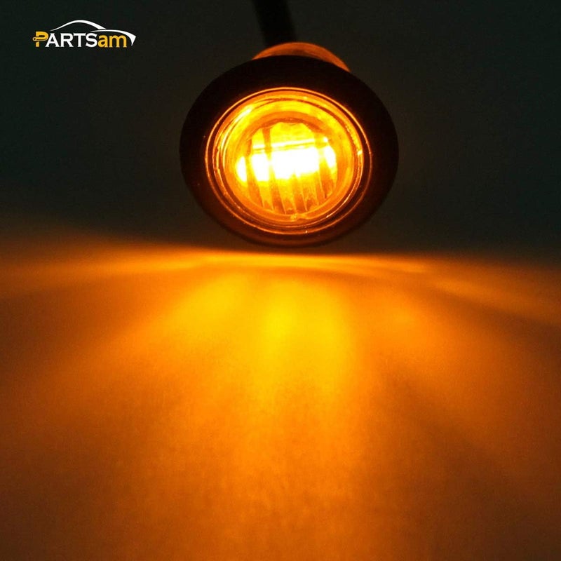 Partsam 2pcs 3/4" Mini Amber LED Marker Clearance Turn Signal Air Dam Light, 3 Wires, 12V - Image 3