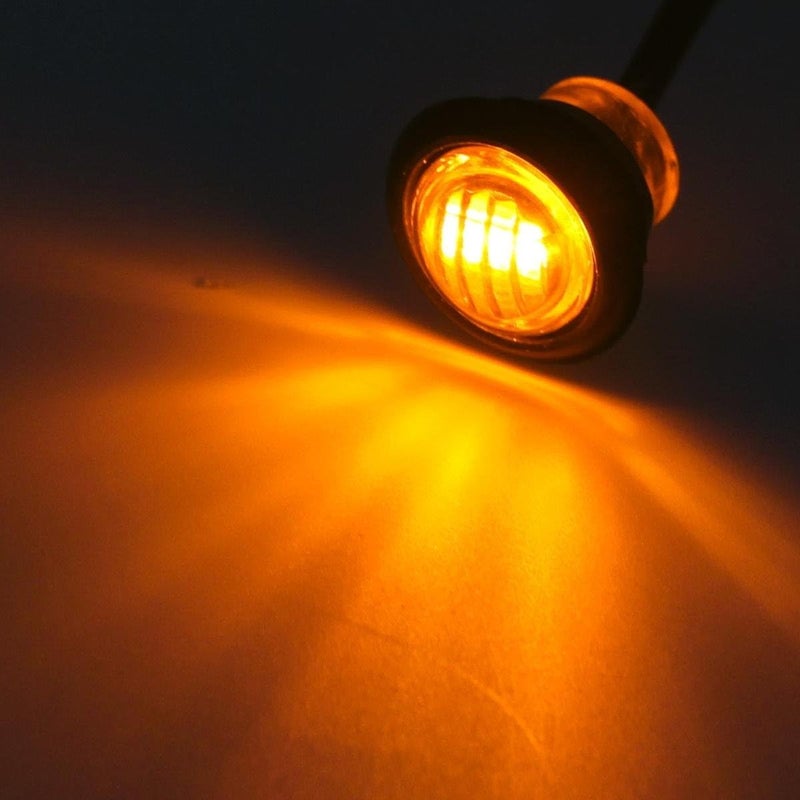 Partsam 2pcs 3/4" Mini Amber LED Marker Clearance Turn Signal Air Dam Light, 3 Wires, 12V - Image 4
