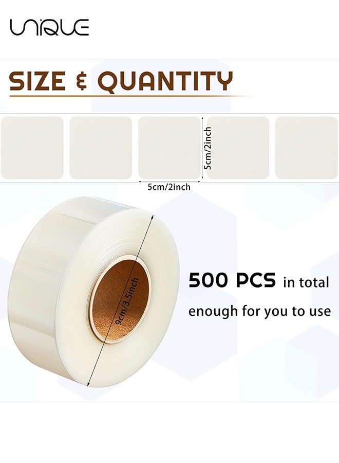 Unique Label Protector Clear Seals Waterproof for Protecting Barcodes Numbers Clothes Food in Laboratory Library Office Supermarket 500 Pieces 1.97x1.97in，Square - Image 2