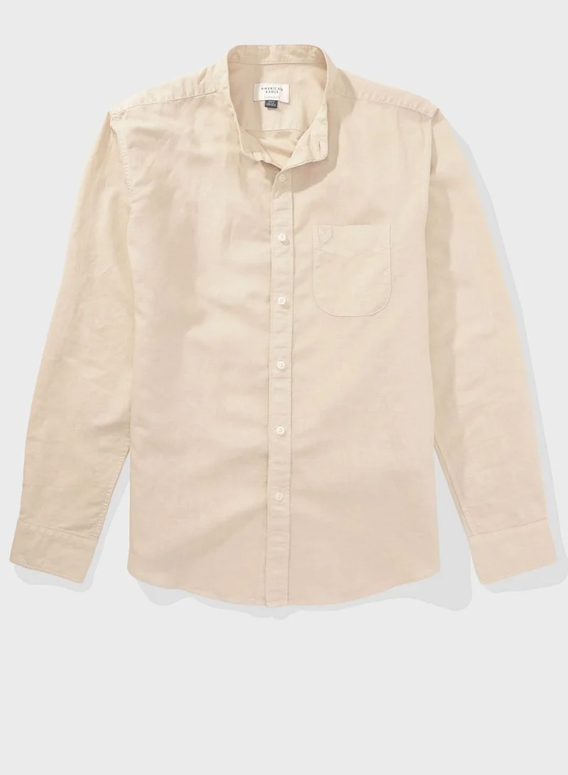 امريكان ايجل Essential Band Collar Classic Fit Button Up Shirt