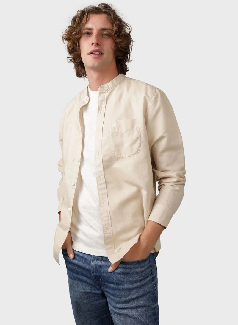 امريكان ايجل Essential Band Collar Classic Fit Button Up Shirt
