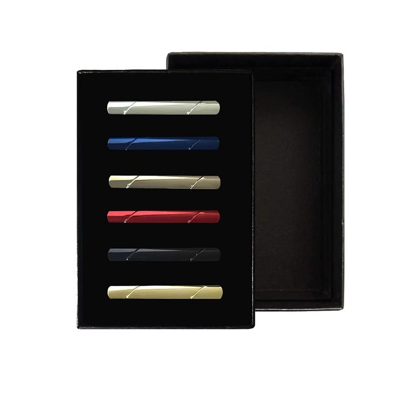 QIMOSHI 6pcs Tie Clips for men Tie Bar Clip Set for Regular Ties Necktie Wedding Business Tie Pin Clips - Image 2