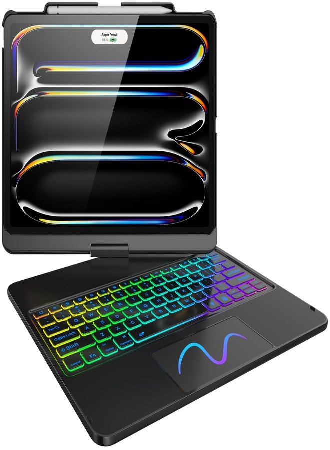 FUWANG Touch Keyboard Case for iPad Pro 13 inch (M5/M4) 2025/2024, 360° Swivel for iPad Pro 13 inch Case with Keyboard, 7 Colors Backlit with Multi-Touch Trackpad Keyboard Case for ipad pro 13 Inch - Image 1
