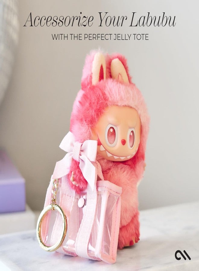 كايس مايت تعليقة/سلسلة مفاتيح كيس-ميت تيني توت - للحقائب الكبيرة، حقائب اليد، حقائب الظهر، المفاتيح - إكسسوارات لابوبو اللطيفة - تعليقة صغيرة للمحفظة النسائية مع قطع معدنية فاخرة - فيونكة وردية باليه - Image 2