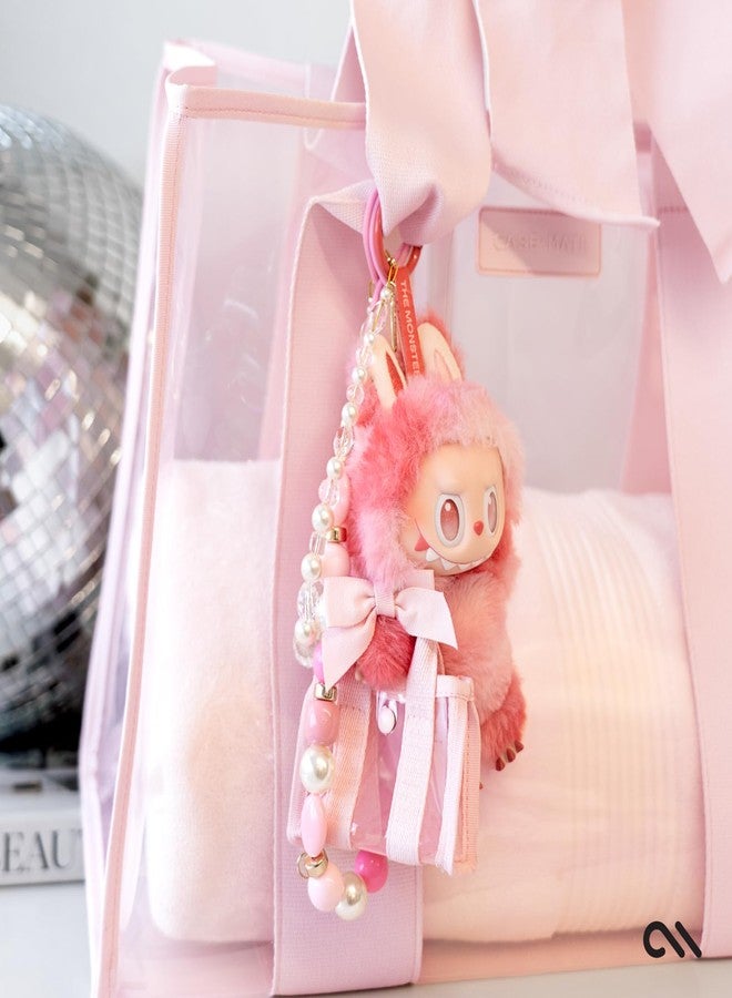 كايس مايت تعليقة/سلسلة مفاتيح كيس-ميت تيني توت - للحقائب الكبيرة، حقائب اليد، حقائب الظهر، المفاتيح - إكسسوارات لابوبو اللطيفة - تعليقة صغيرة للمحفظة النسائية مع قطع معدنية فاخرة - فيونكة وردية باليه - Image 3