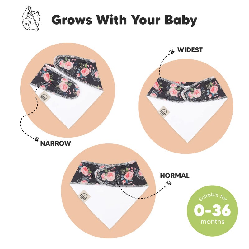 KeaBabies 10-Pack Organic Baby Bandana Bibs for Girls - Super Absorbent Triangle Baby Bibs for Drooling and Teething Infant, 100% Cotton Extra Soft for Newborn, Infant 0-36 Months (Tea Party) - Image 3