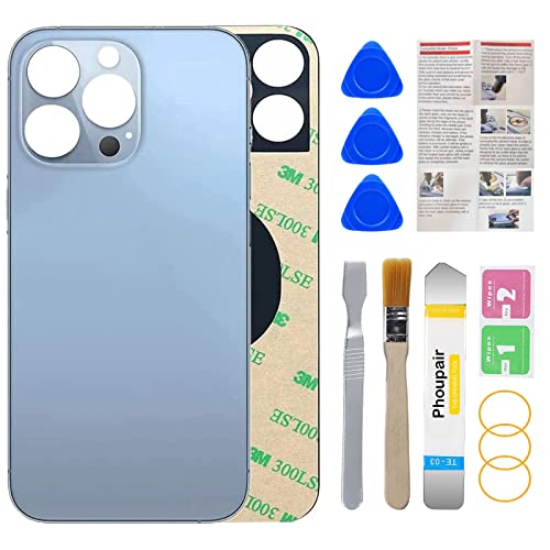 Phoupair OEM Rear Back Glass Replacement for iPhone 13 Pro 6.1 Inches with Professional Repair Tool Kit (Sierra Blue) - Image 1