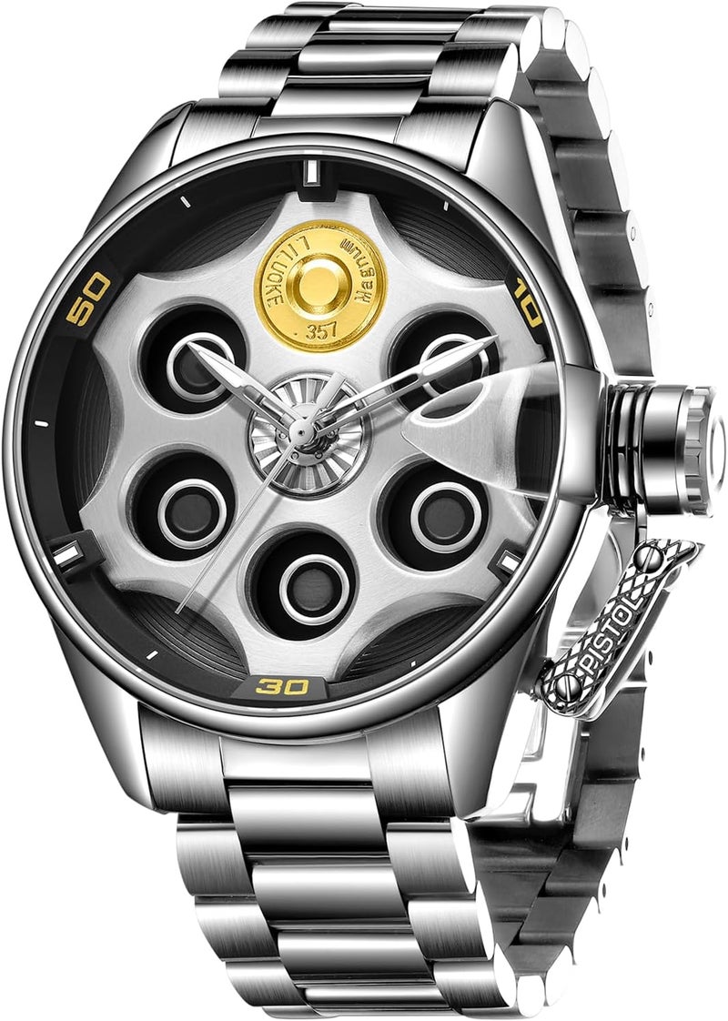 LILUOKE Men's Quartz Watch with Luminous Design, Big Face, Black Color, 30ATM Water Resistance - Casual Style for  Men - Image 2