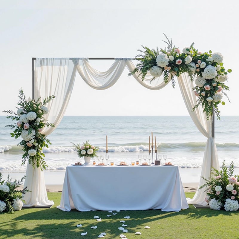 EMART Backdrop Stand,10x7ft(WxH) Adjustable Photo Background Stand with Upgrade Rod,Heavy Duty Flat Base,Metal Pipe and Drape Frame for Wedding,Birthday Party,Decorations,Photography Studio - Image 2