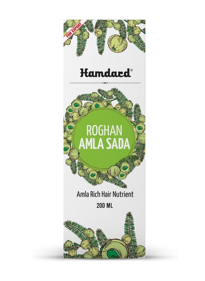 Hamdard Hamdard Rogan Amla Sada Pure Herbal Nourishing Hair Oil, 200 ml  - Image 2