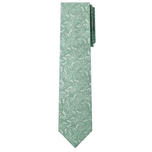 Jacob Alexander Men's Regular Floral Neck Tie - Dusty Sage - Image 1