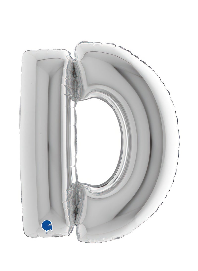 GRABO 40" Foil Balloon Letter D Silver  - Image 1