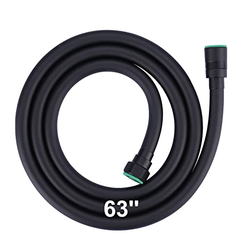 Aleasha Shower Hose, Premium PVC Shower Head Hose Extension for Bathing Toilet Cleaning Dogs Bathing 63 Inches Matte Black Bathroom Handheld Shower Hose - Image 1