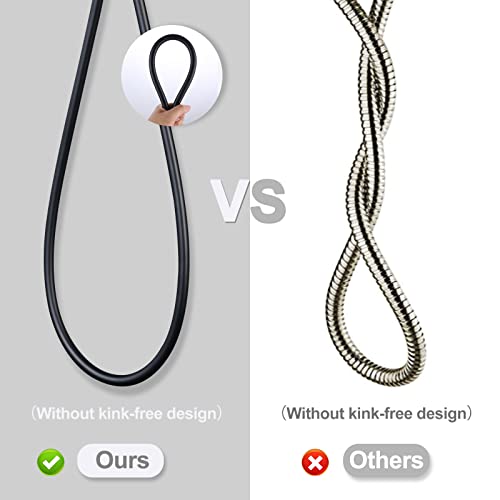 Aleasha Shower Hose, Premium PVC Shower Head Hose Extension for Bathing Toilet Cleaning Dogs Bathing 63 Inches Matte Black Bathroom Handheld Shower Hose - Image 4