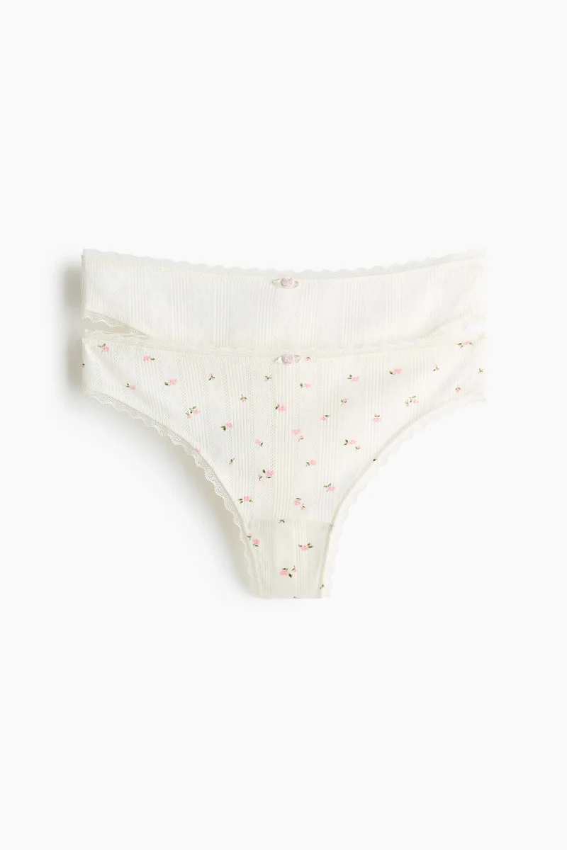 H&M 2-pack pointelle thong briefs
