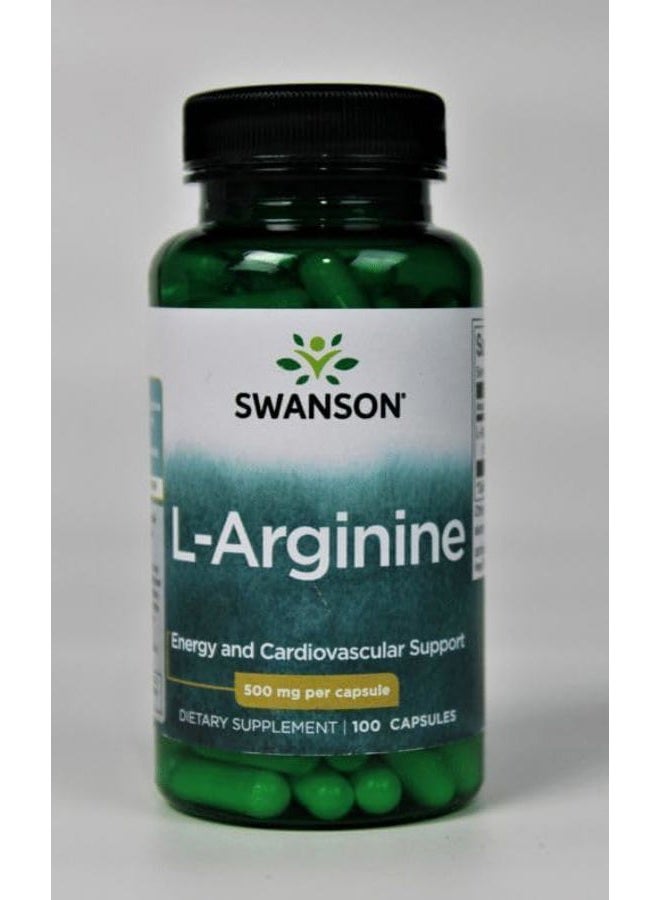 SWANSON L-Arginine 500Mg 100 Capsules - Image 3