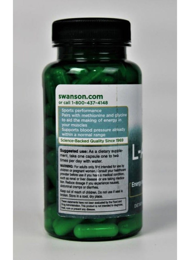 SWANSON L-Arginine 500Mg 100 Capsules - Image 5