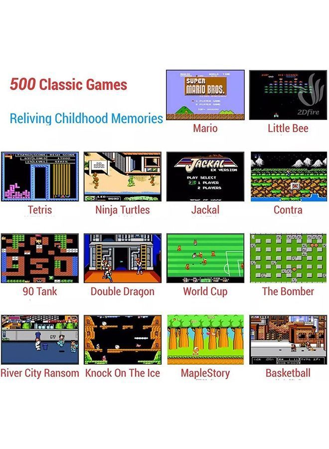 SUP Handheld Game Console Retro Console with 500 Classic Games Supporting 2 Players TV Connection 1200 mAh Rechargeable Battery - Image 4